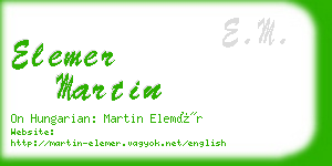 elemer martin business card